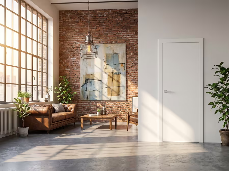 Białe drzwi w stylu loft, realizacja Lublin